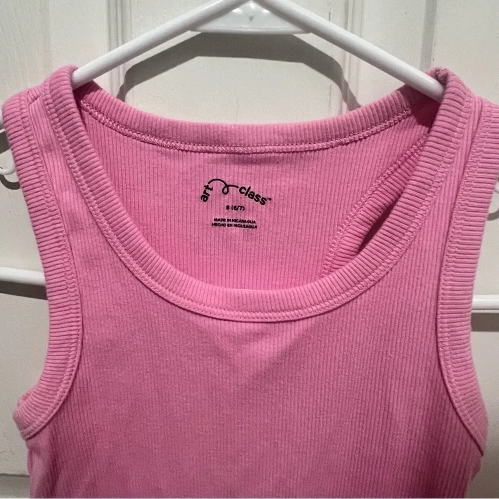 Art class girls ribbed tank dress in pink size small 6/7